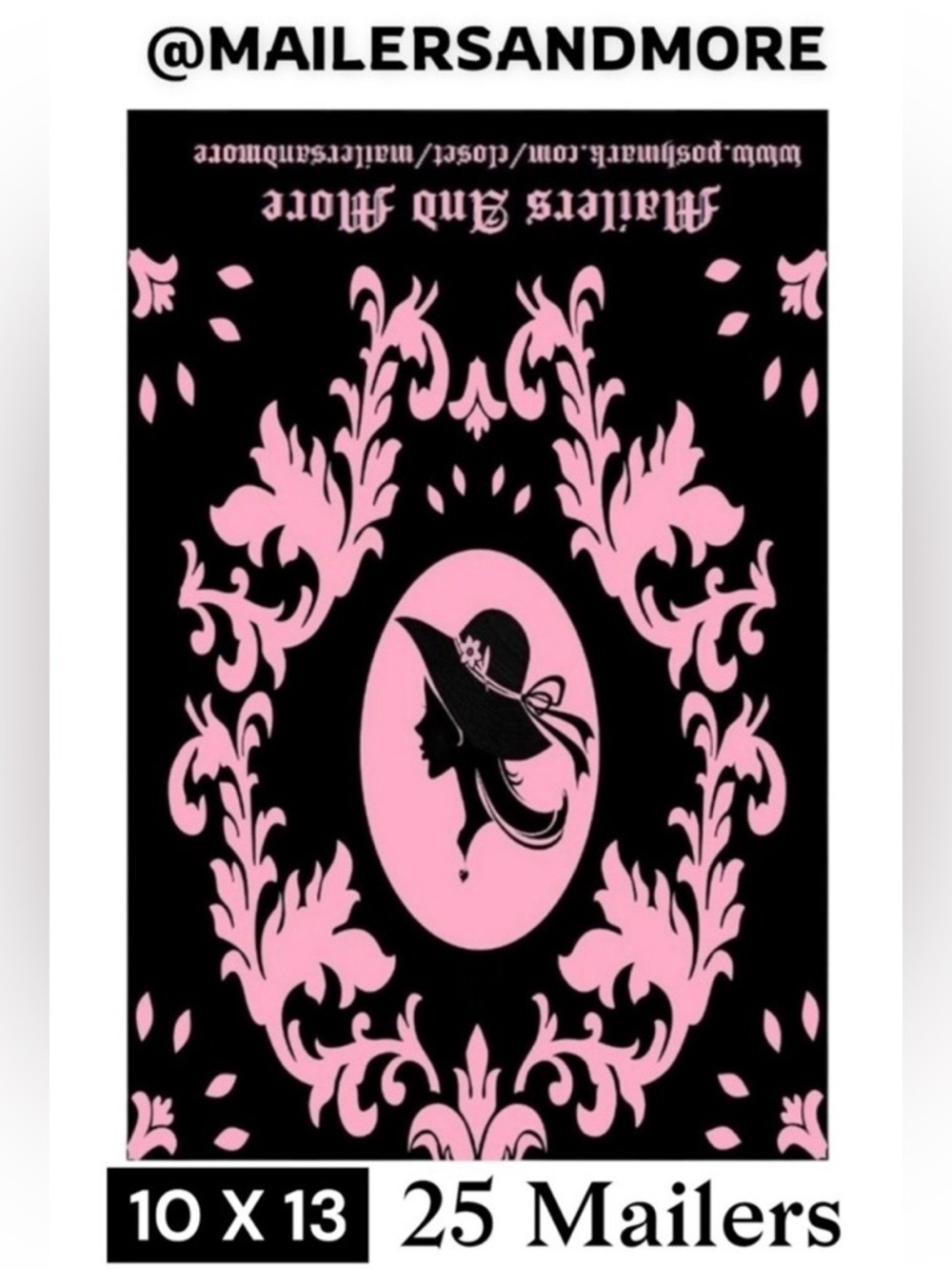 25 10X13 Poly Mailers Pink Vintage Lady Envelopes PRICE IS FIRM - Picture 2 of 12